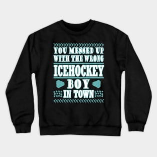 Ice Hockey Ice Stadium Ice Cream Bodycheck Puck Boys Crewneck Sweatshirt